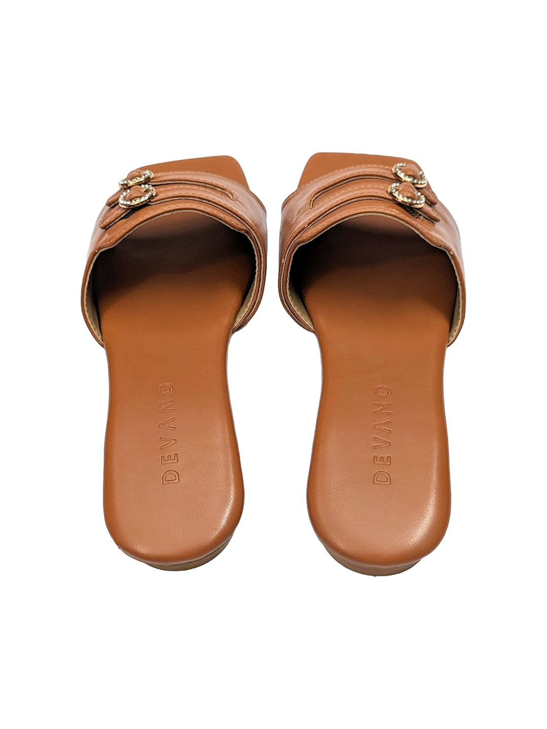 Aria Double Buckle Flats Tan