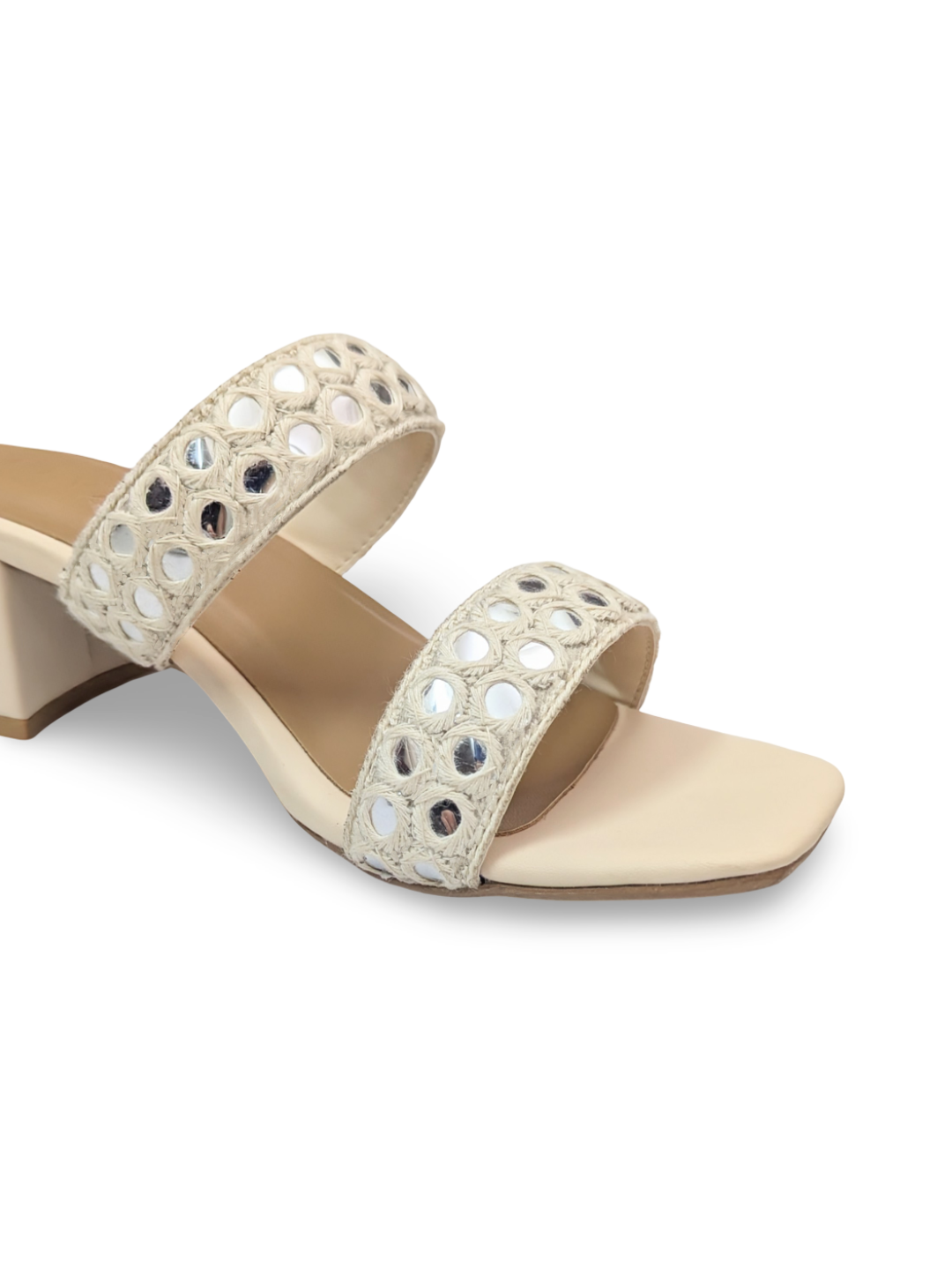 Inaya Mirror Heels Ivory