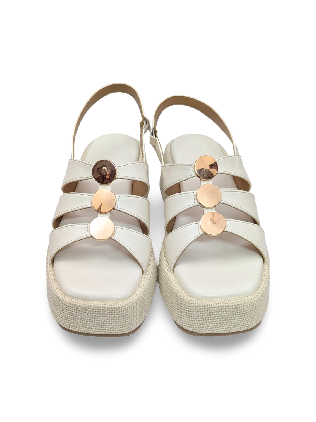 Suzy Puffy Stud Sandal Wicker White