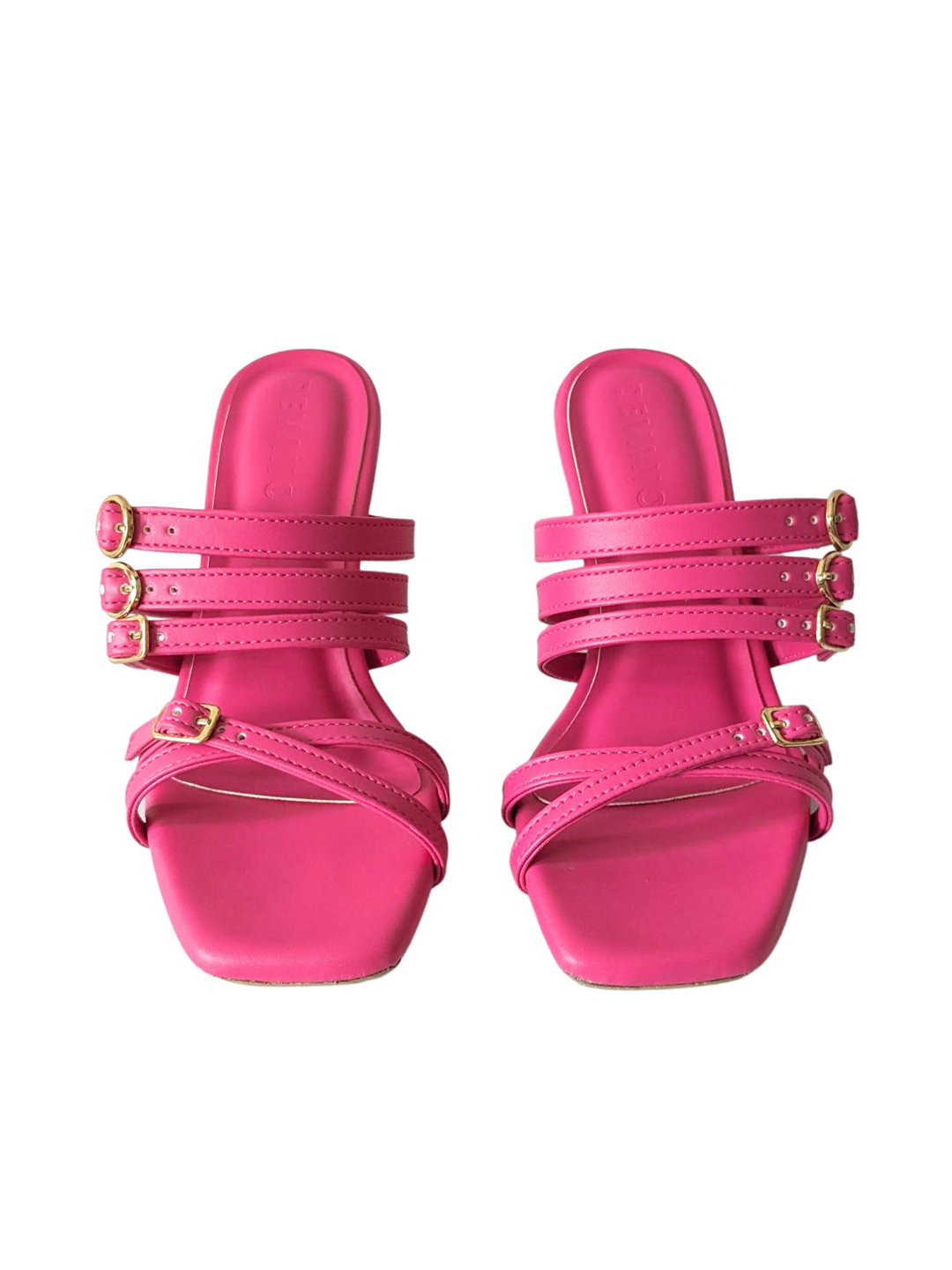 Lola Strappy Mules Pop Pink