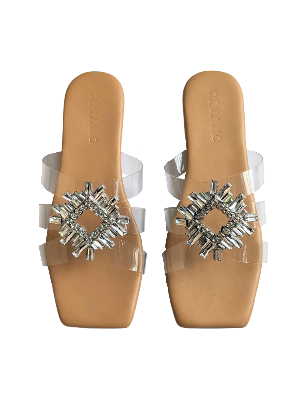 Mia Crystal Sliders Clear