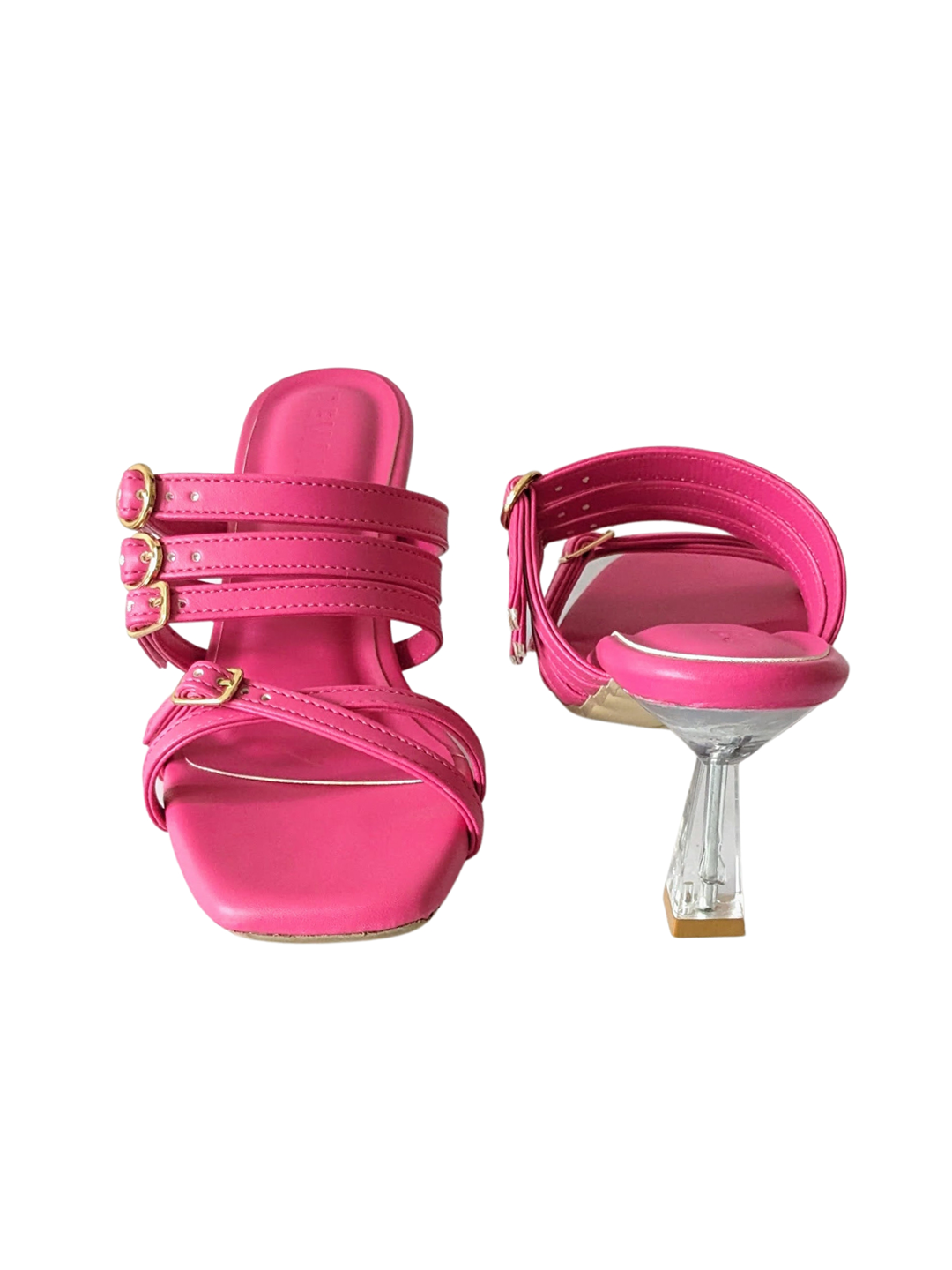 Lola Strappy Mules Pop Pink