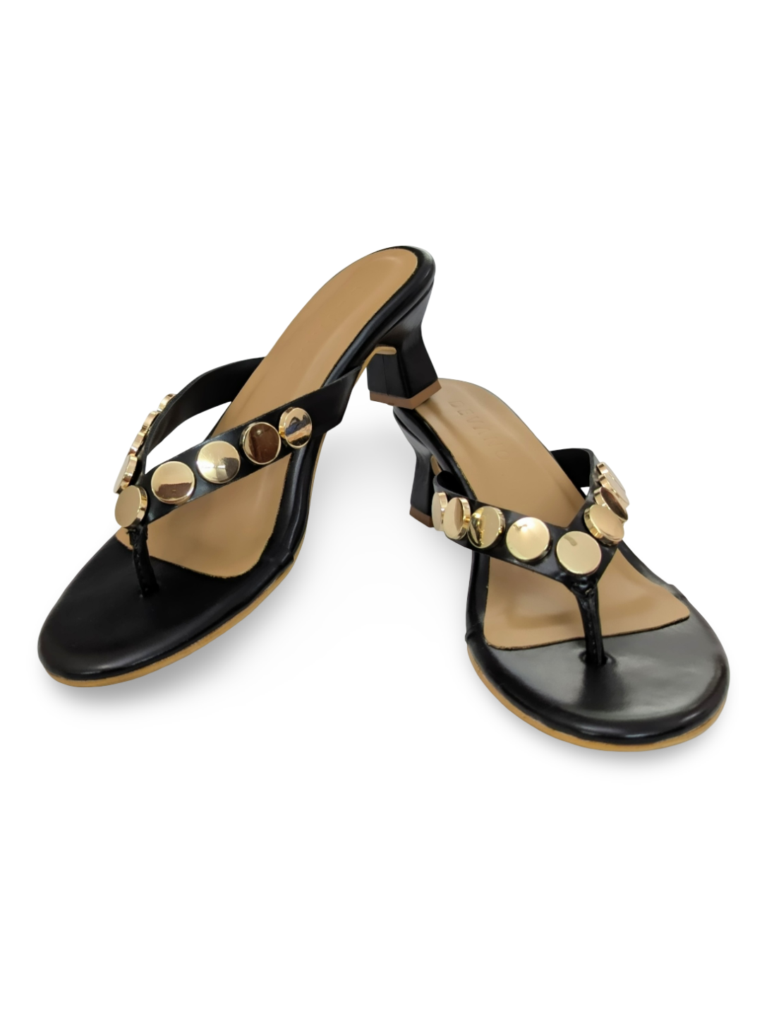 Stella Thong Kitten Heels Black