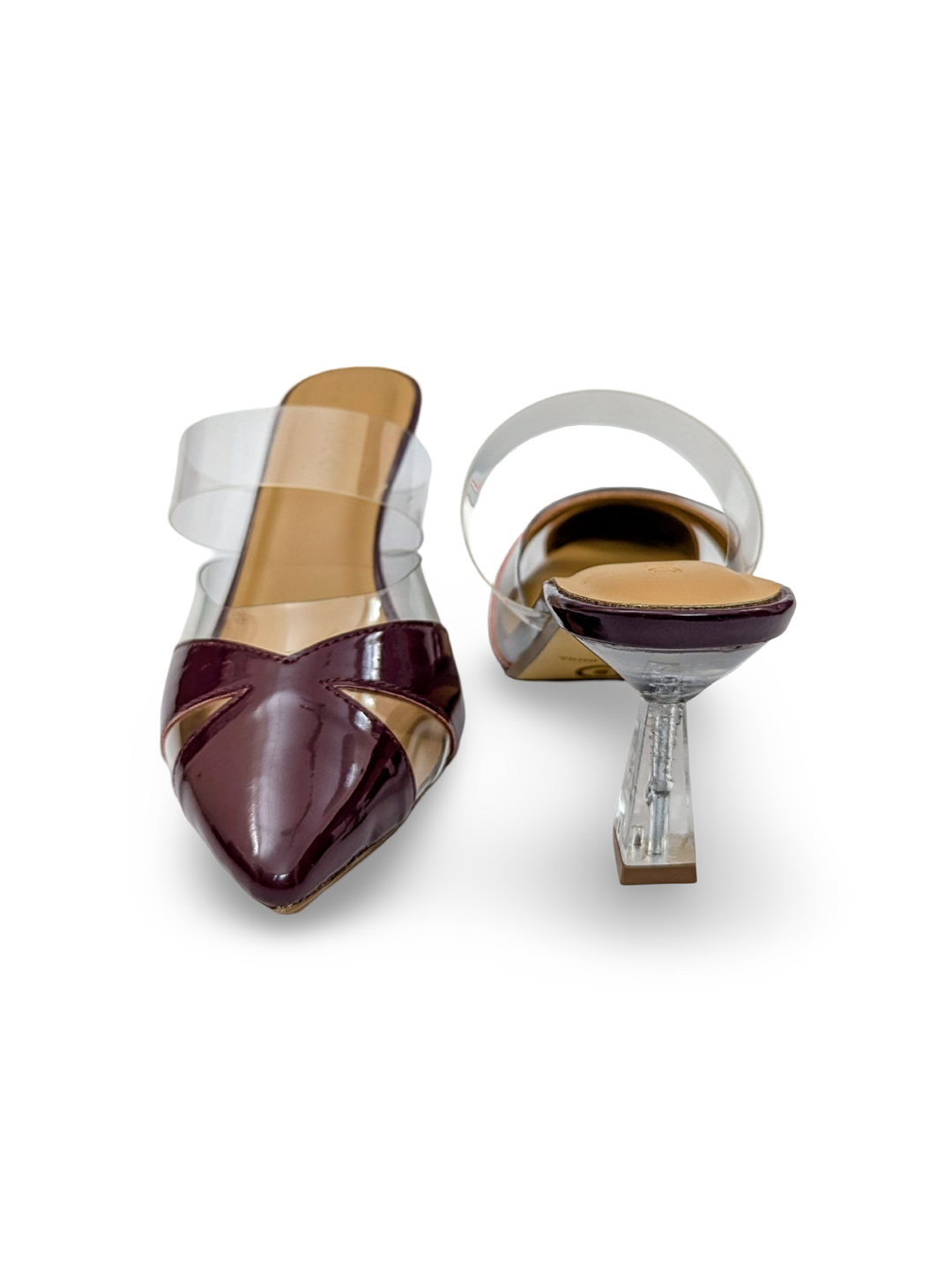 Ella Glass Mules Glazed Cherry