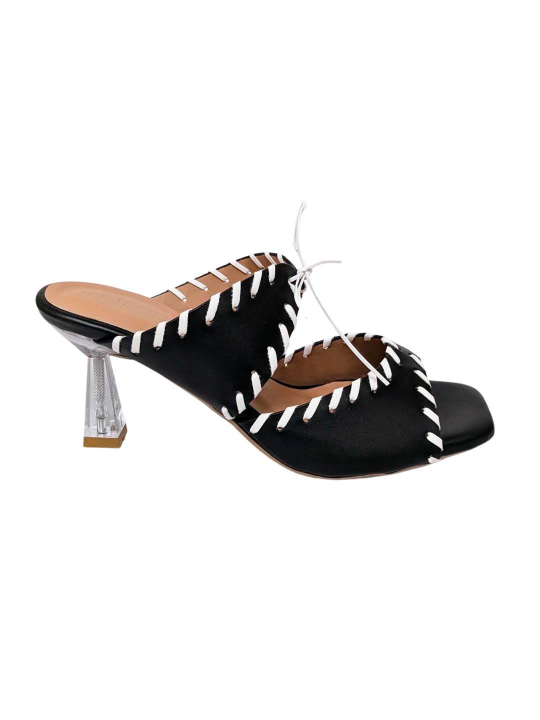 Renata Tie Up Mules Black & White