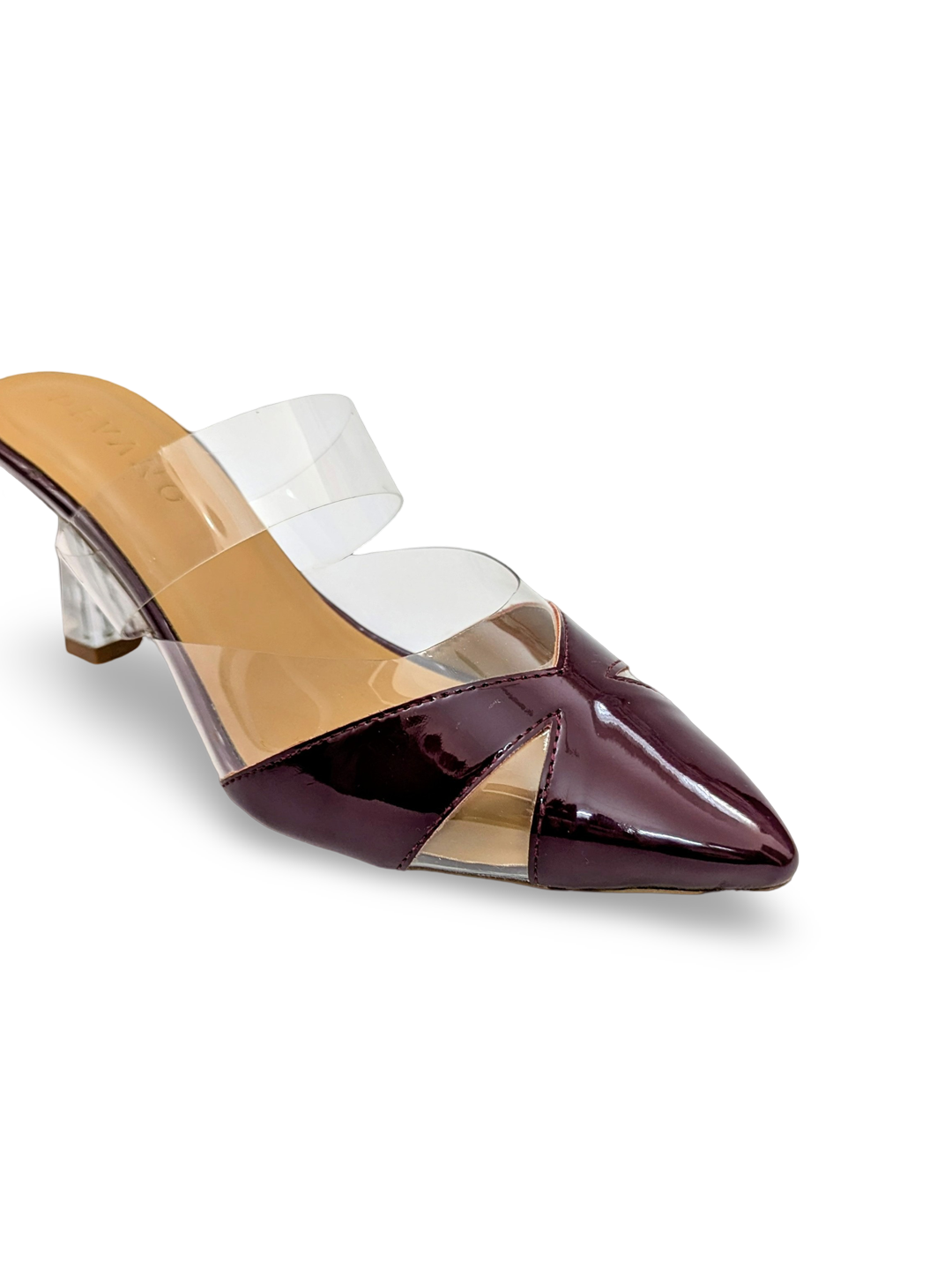 Ella Glass Mules Glazed Cherry