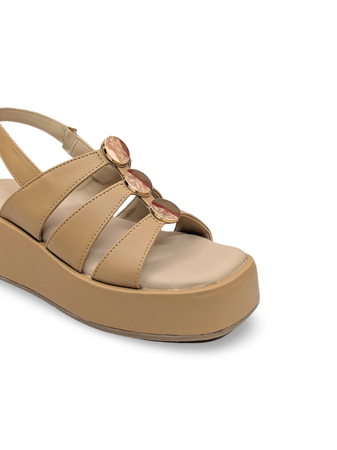 Suzy Puffy Stud Sandal Natural