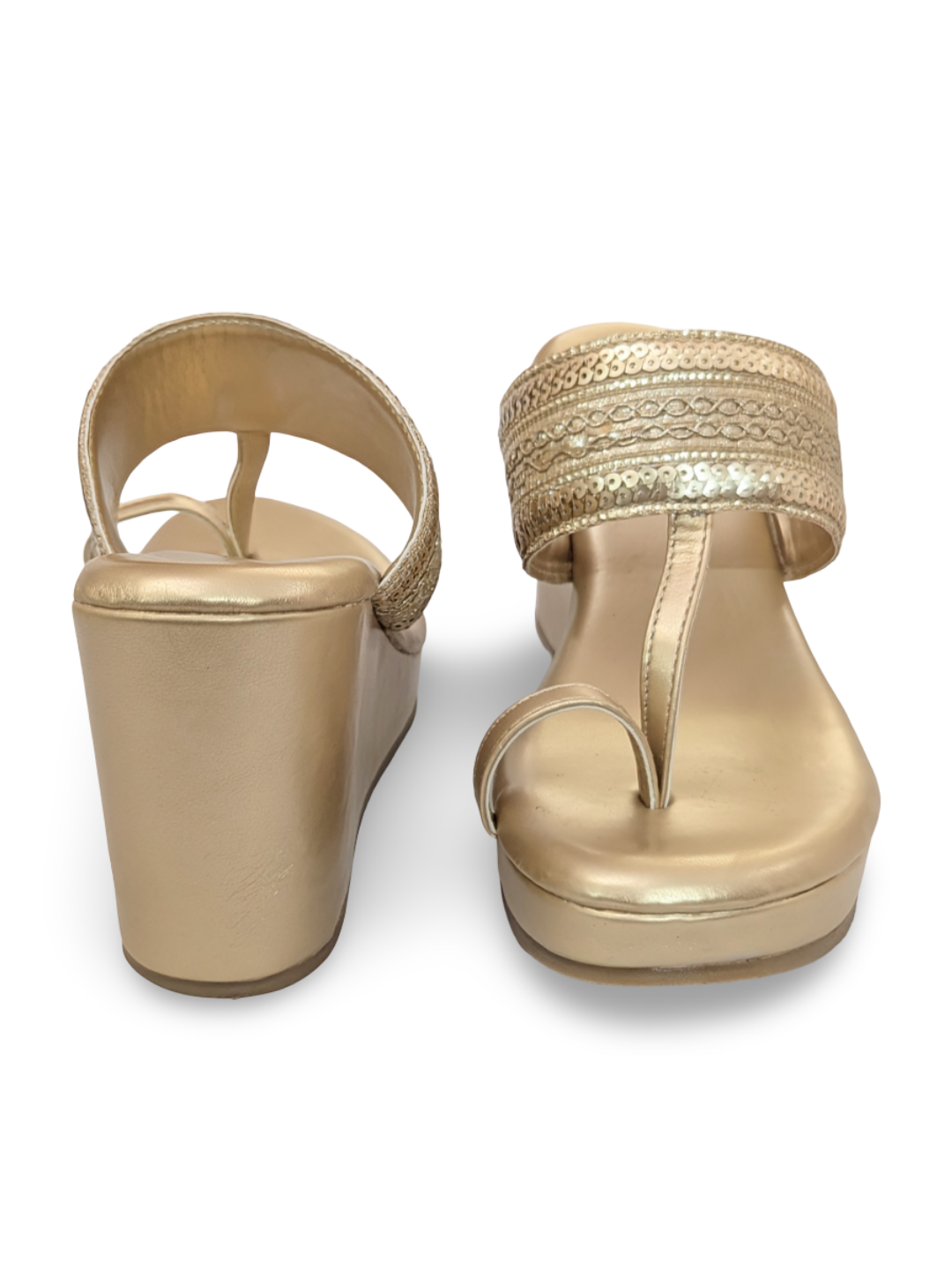 Azrah Kolha Wedges Gold