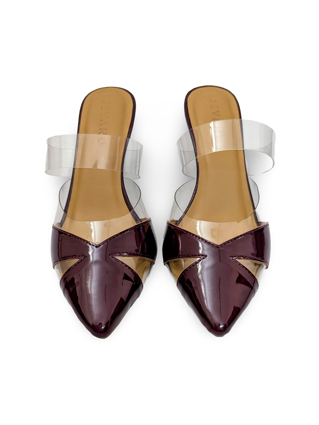 Ella Glass Mules Glazed Cherry