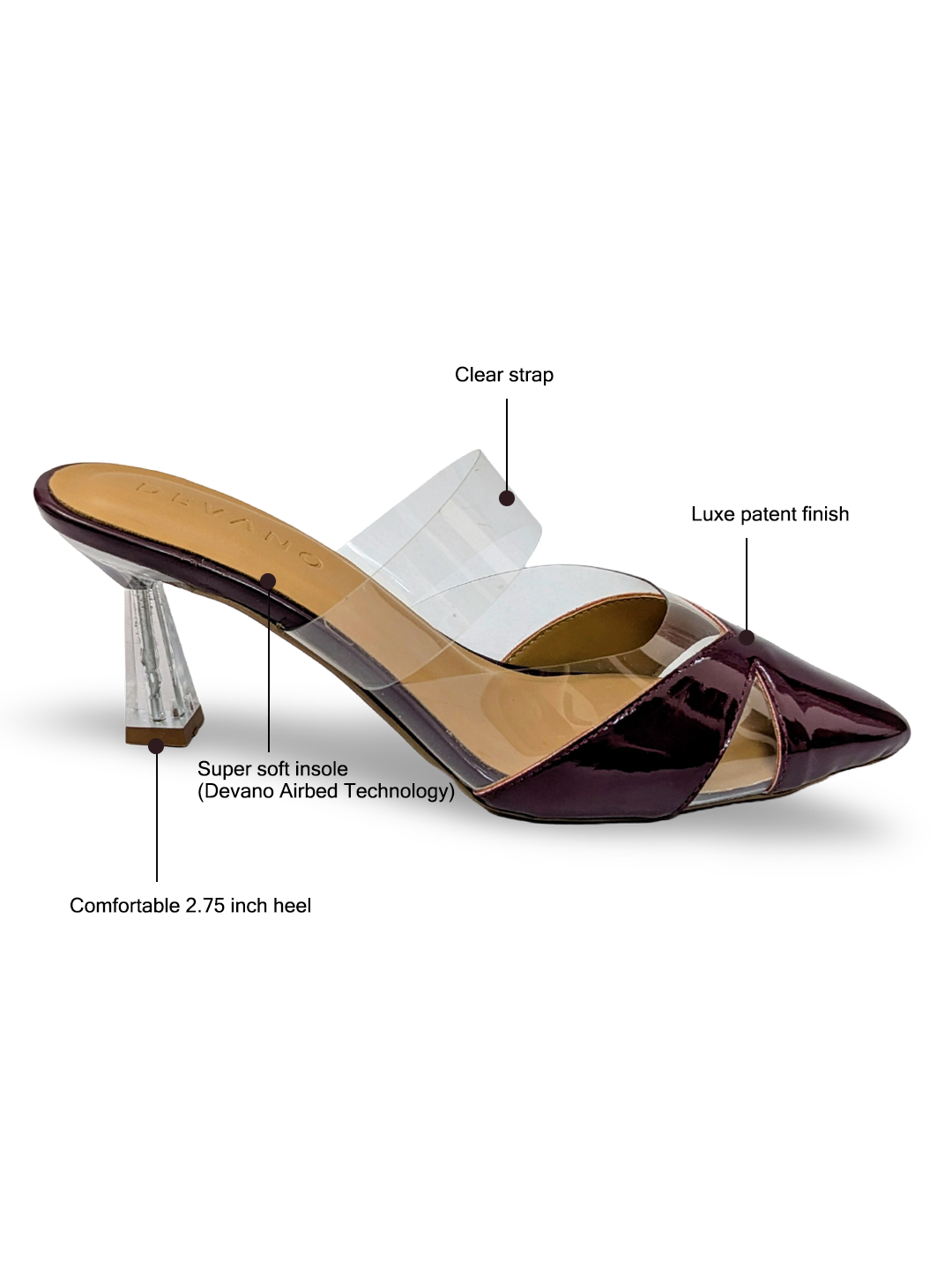 Ella Glass Mules Glazed Cherry