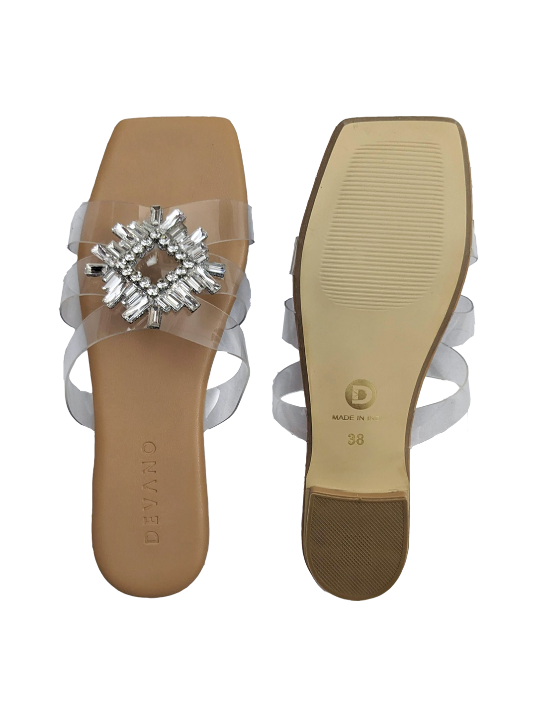 Mia Crystal Sliders Clear