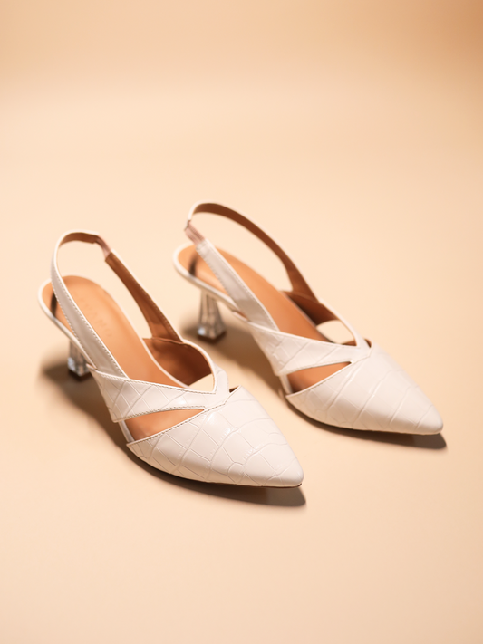 Cami Slingback Pumps Chalk White