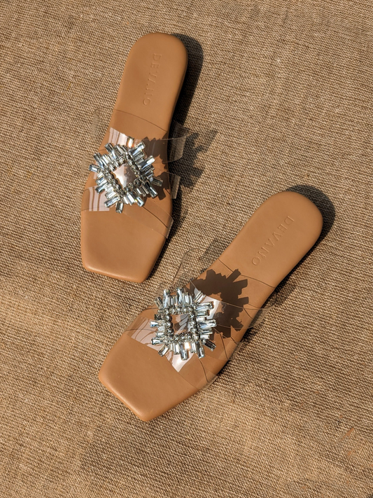 Mia Crystal Sliders Clear