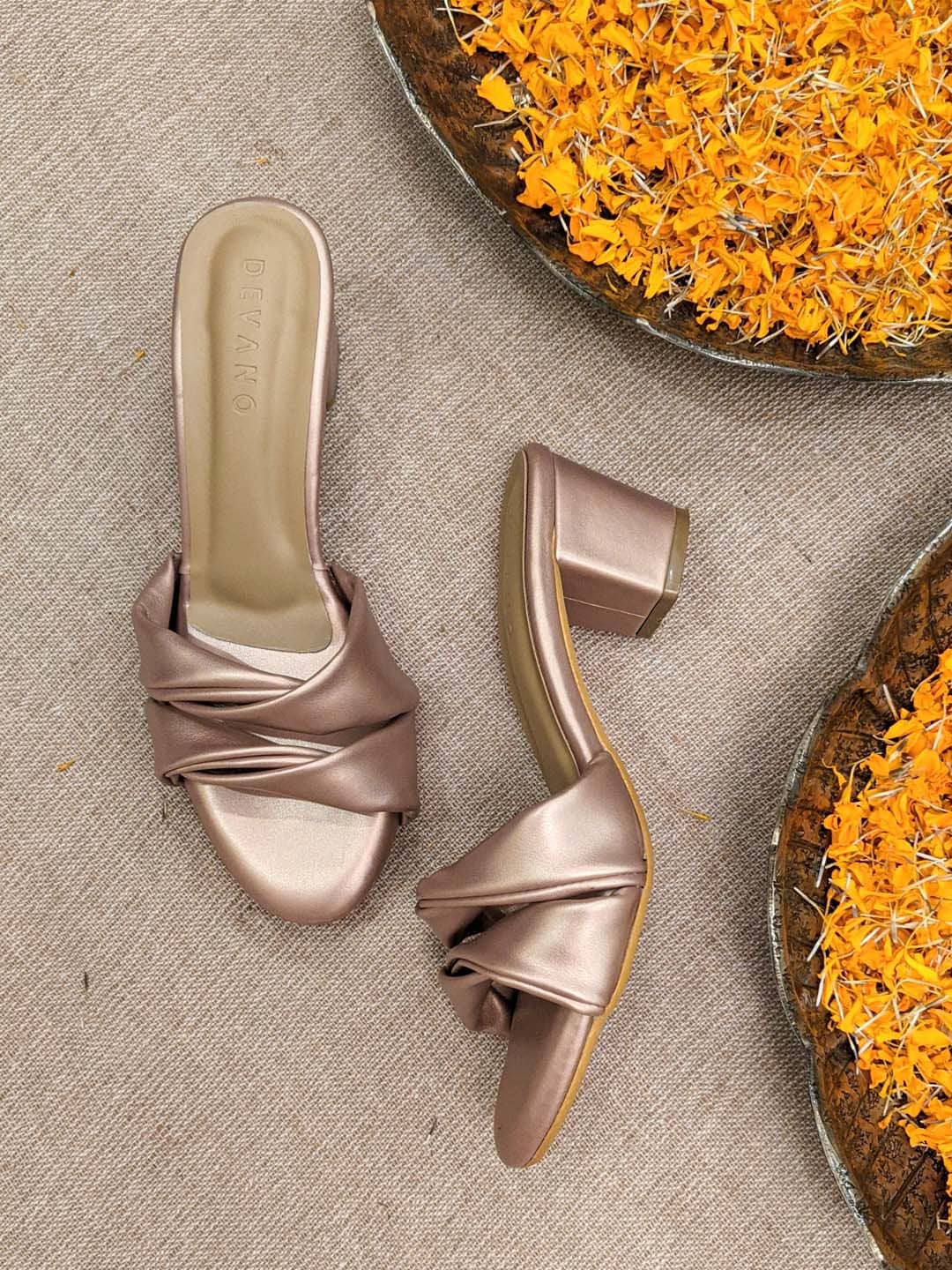 Gold Low Heels Rose Gold Shoes, Low Bridal Heels, Rose Gold Heels