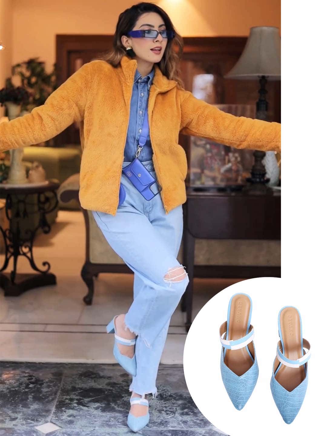 Sancia Mules Blue Lagoon