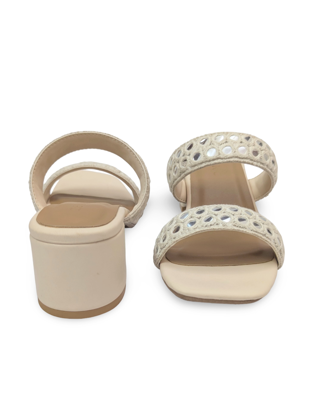 Inaya Mirror Heels Ivory