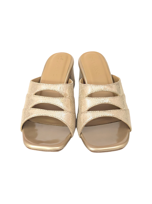 Emma Cutout Mules Champagne Gold