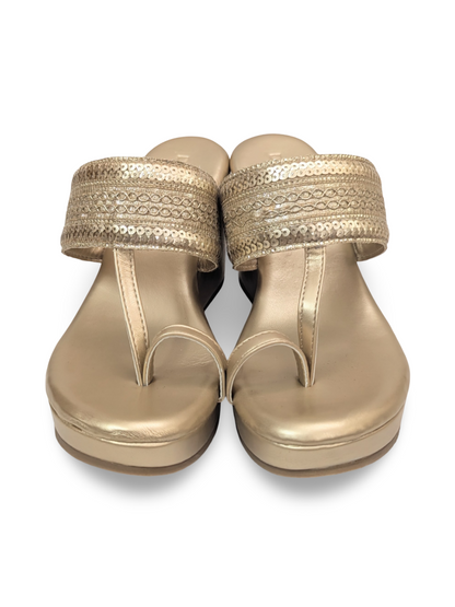 Azrah Kolha Wedges Gold