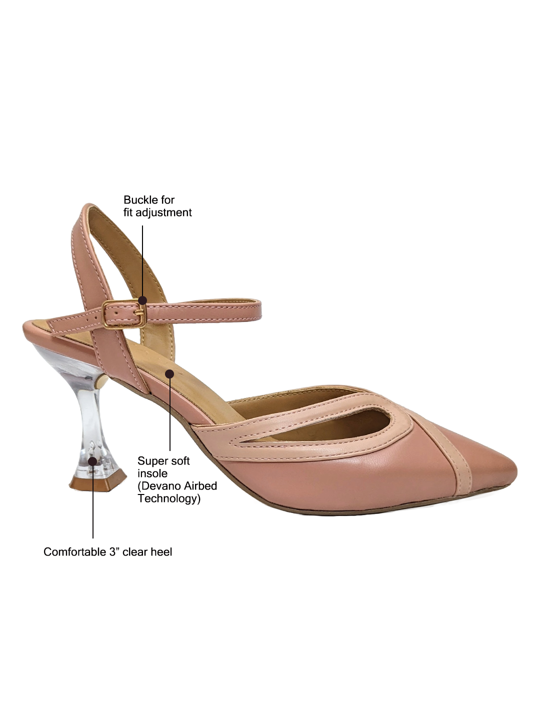 Emily Pointed Slingback Pink Sorbet