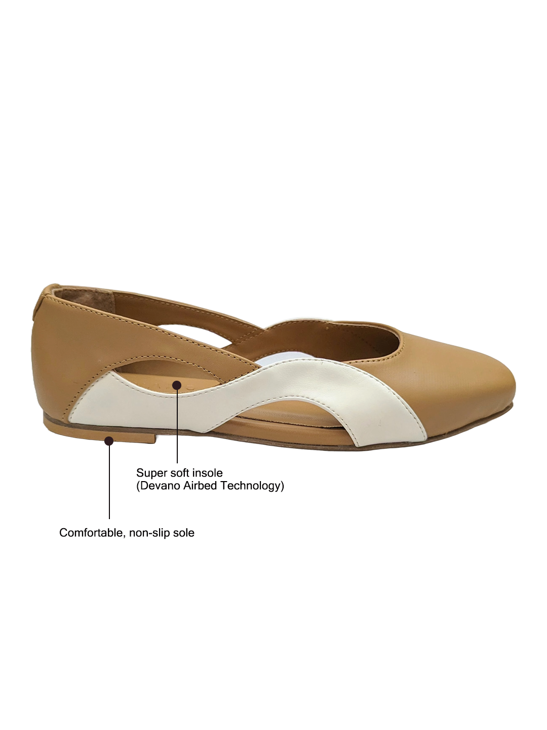 Wave Ballet Flats Caramel