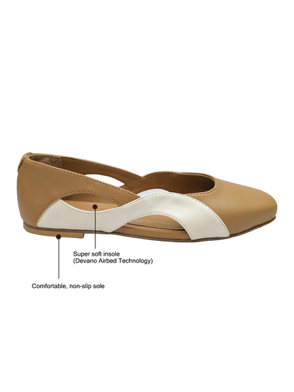 Wave Ballet Flats Caramel