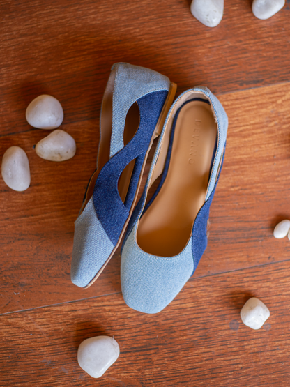 Wave Ballet Flats Ocean Blue