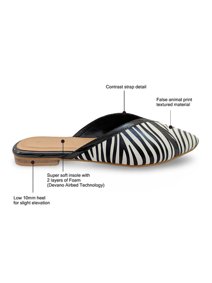 Leslie Mules Zebra Print