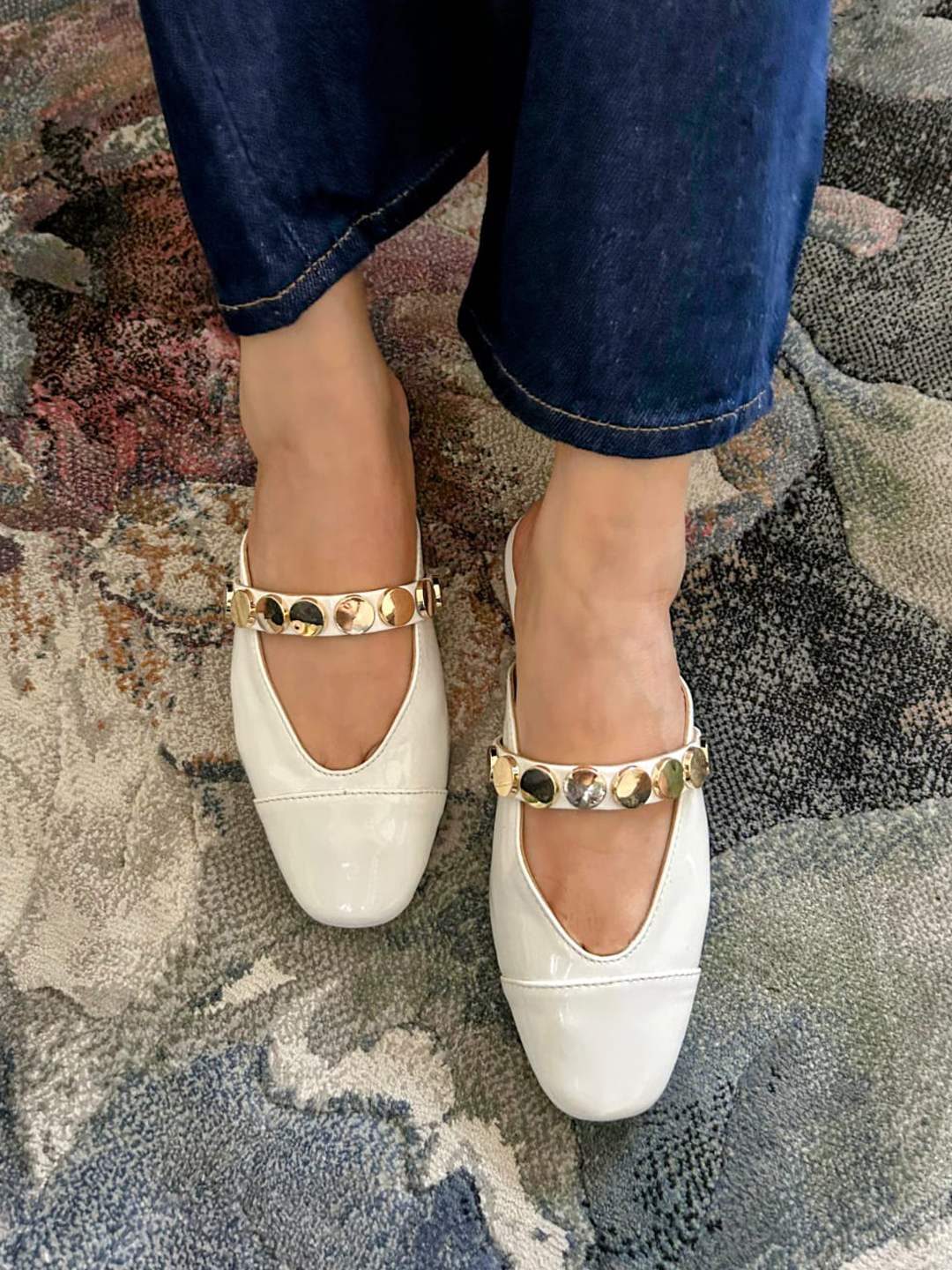 Bianca Mules Chalk White