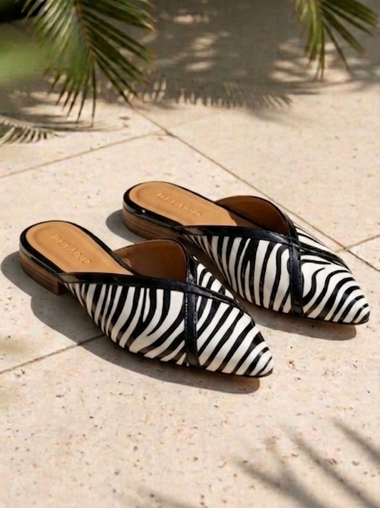 Leslie Mules Zebra Print