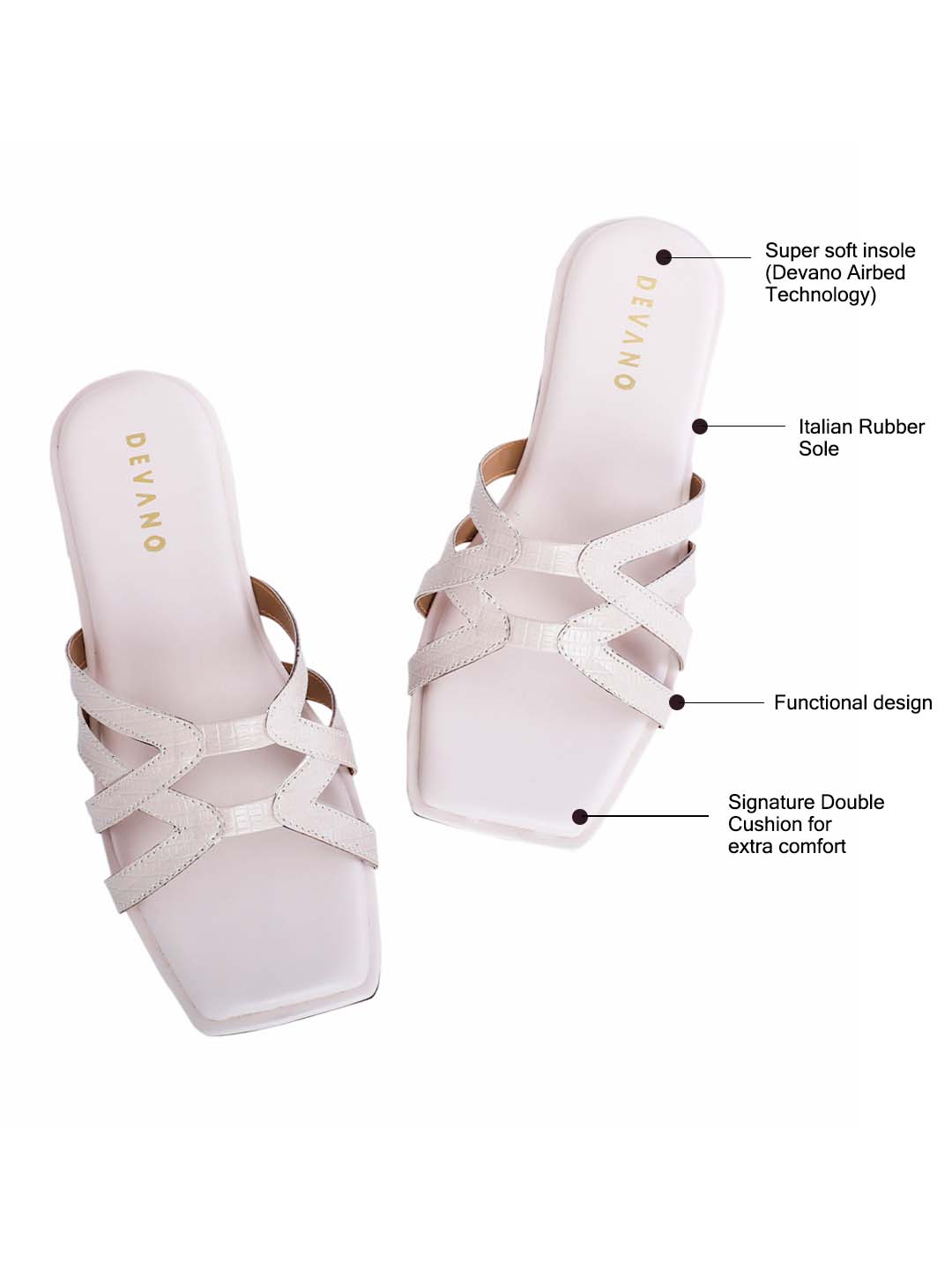 Souk Double Cross Sliders Cream